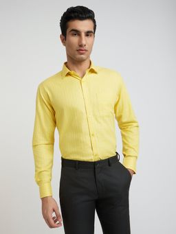 Park Avenue - Slim Fit Formal Shirt Full Sleeves Collar Neck Checks Yellow