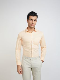 Park Avenue - Slim Fit Formal Shirt Full Sleeves Collar Neck Solid Orange