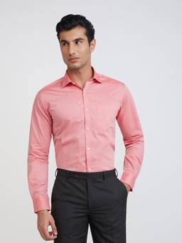 Park Avenue - Slim Fit Formal Shirt Full Sleeves Collar Neck Solid Pink