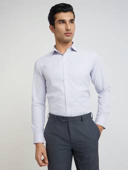Park Avenue - Slim Fit Formal Shirt Full Sleeves Collar Neck Checks Blue