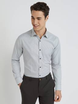 Park Avenue - Slim Fit Formal Shirt Full Sleeves Collar Neck Textured Purple