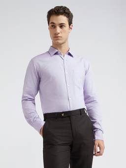 Park Avenue - Slim Fit Formal Shirt Full Sleeves Collar Neck Textured Purple