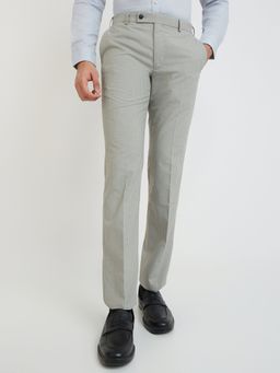 Park Avenue - Mens Regular Fit Checks Medium Grey Trouser