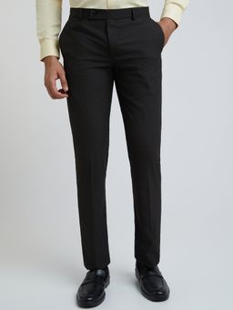Park Avenue - Mens Regular Fit Checks Dark Brown Trouser