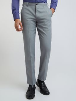 Park Avenue - Mens Regular Fit Solid Medium Grey Trouser