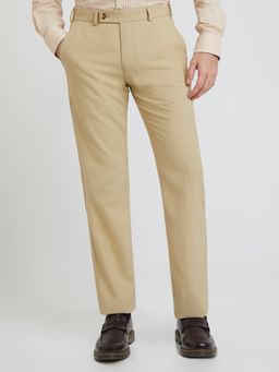 Park Avenue - Mens Regular Fit Solid Dark Fawn Trouser
