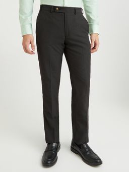Park Avenue - Mens Regular Fit Checkered Dark Brown Trouser