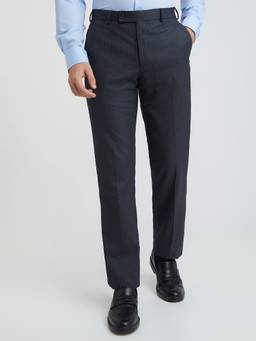 Park Avenue - Regular Fit Striped Fancy Grey Trouser