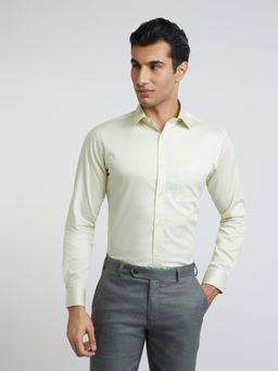 Parx - Slim Fit Solid Light Yellow Shirt