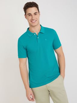 Parx - Regular Fit Solid Blue T-Shirt