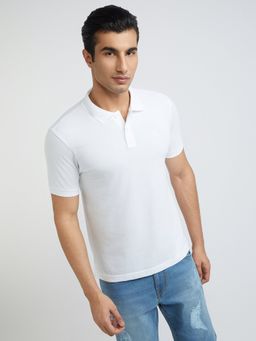 Parx - Regular Fit Solid White T-Shirt