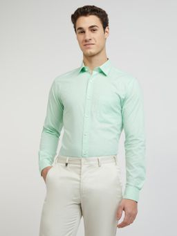 Raymond - Slim Fit Checkered Green Shirt