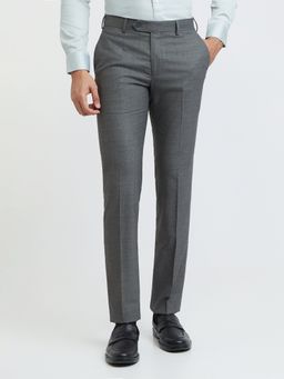 Raymond - Slim Fit Checkered Grey Formal Trouser