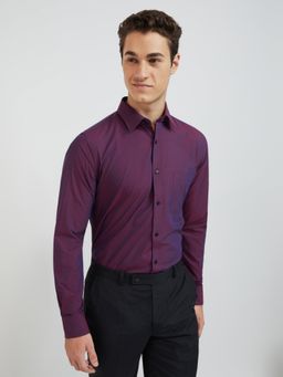 Raymond - Solid-plain Dark Violet Formal Shirt