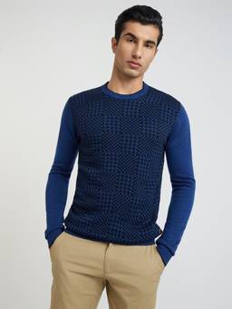 Raymond - Woven Dark Blue Sweater