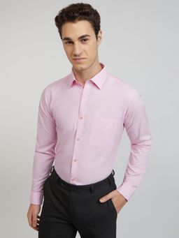 Raymond - Slim Fit Solid Pink Shirt