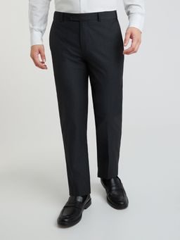 Raymond - Slim Fit Solid Black Formal Trouser