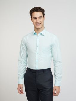 Raymond - Slim Fit Stripes Medium Blue Shirt