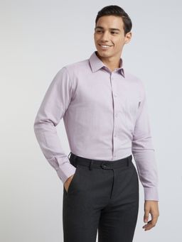 Raymond - Slim Fit Textured Medium Purple Shirt