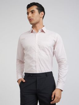 Raymond - Slim Fit Checks Light Red Shirt