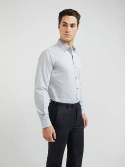 Raymond - Regular Fit Self Design Medium Grey Shirt