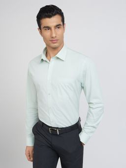 Raymond - Slim Fit Solid Light Green Shirt