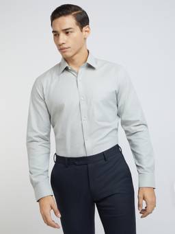 Raymond - Regular Fit Self Design Medium Fawn Shirt