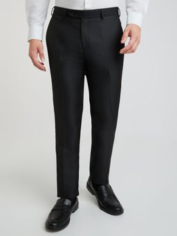 Raymond - Slim Fit Solid Black Formal Trouser