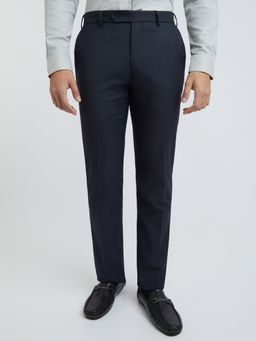 Raymond - Slim Fit Solid Blue Trouser