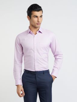 Raymond - Slim Fit Solid Medium Purple Formal Shirt