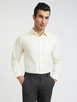 Raymond - Slim Fit Solid Light Fawn Beige Formal Shirt