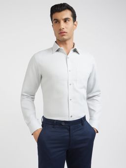 Raymond - Slim Fit Self Design Medium Grey Formal Shirt
