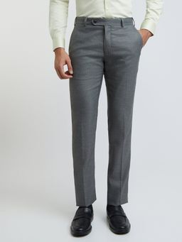 Raymond - Mens Slim Fit Solid Dark Grey Trouser