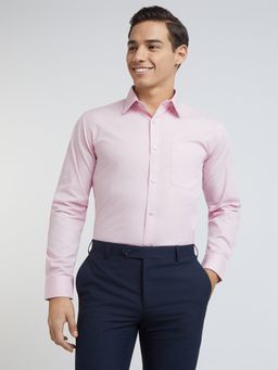Raymond - Slim Fit Solid Medium Pink Shirt