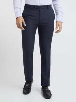 Raymond - Slim Fit Checkered Dark Blue Trouser
