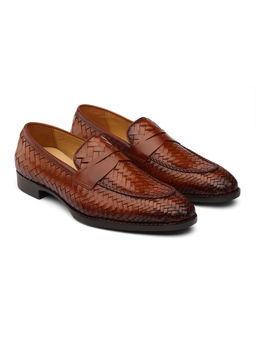 DABLR SHOES - Britain - Tan Handwoven Leather Shoes