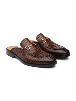 DABLR SHOES - Vigo - Chestnut Brown Leather Mules
