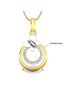 Candere by Kalyan Jewellers - 18K BIS Hallmark Yellow Gold & Diamond Butterfly Pendant