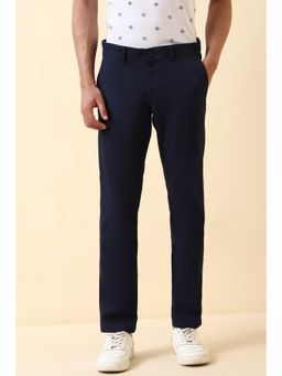 Allen Solly - Men Navy Blue Solid Casual Trousers
