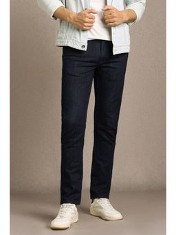 Louis Philippe - Men Navy Blue Dark Slim Fit Jeans