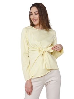 VERO MODA - Yellow Solid Long Sleeve Top