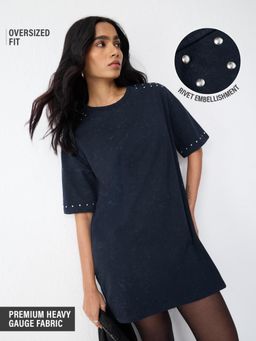 The Souled Store - Indigo Embellished Oversized Dress