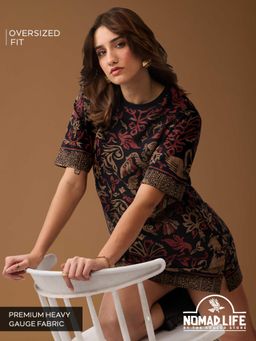 The Souled Store - Black Printed Oversized Dress