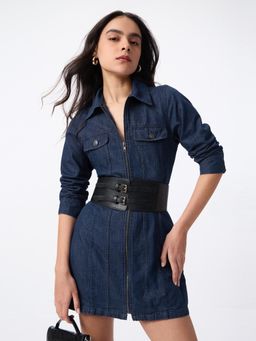 The Souled Store - Navy Blue Solid Regular Dress