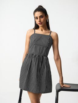 The Souled Store - Black Stripes Regular Dress