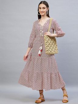 DELAN - Red Printed Regular Dress