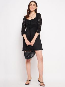 DELAN - Black Solid Regular Dress