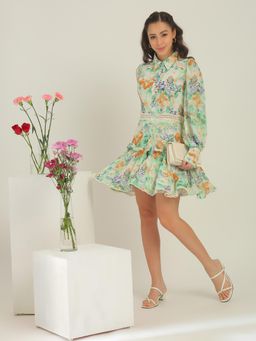Globus - Green Printed Slim Dress