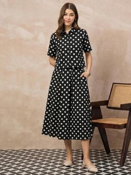 Uptownie - Black Polka Dots Regular Co-Ord Set