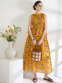 Uptownie - Mustard Animal Print Regular Co-Ord Set